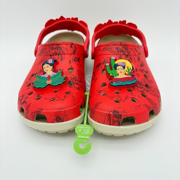 NWT Womens Size 12 Mens Size 10  Frida Kahlo Bone Red Crocs Classic Clogs - Picture 5 of 11